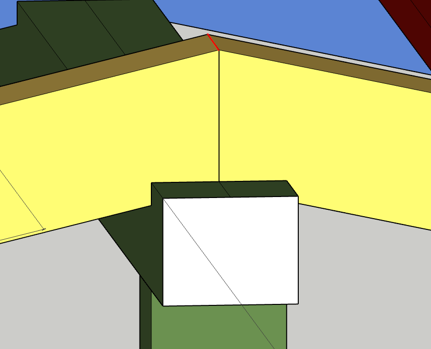 Closeup of the joint of the main beams that will carry the roof tiling. It has an interesting geometry